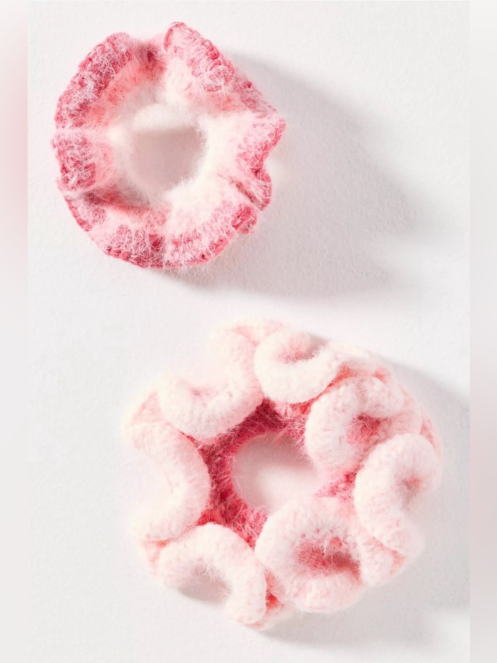 NWT Anthropologie Cozy Bun Wrap Scrunchie, Set of 2, Pink